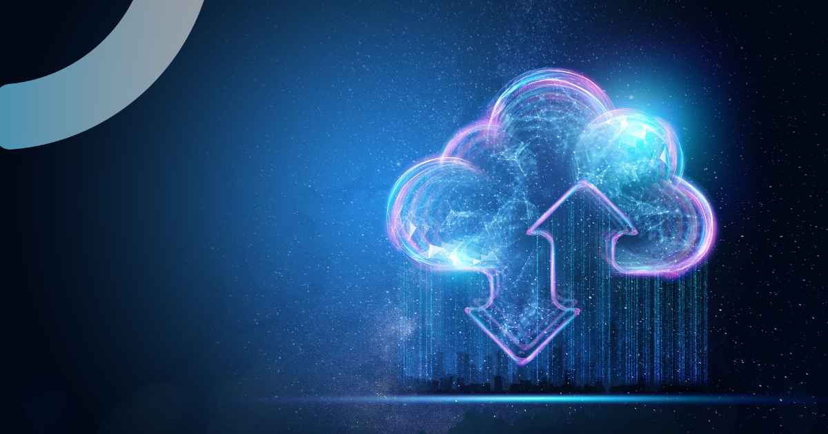 Cloud Technology with arrows up and down